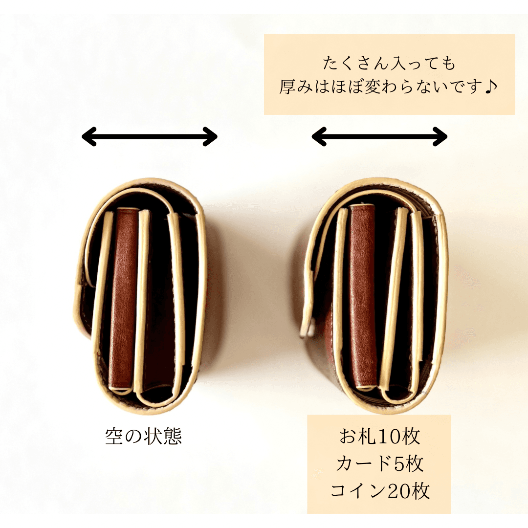 お札を折らない ミニ財布 本革 ハラコレレザー | 5枚目